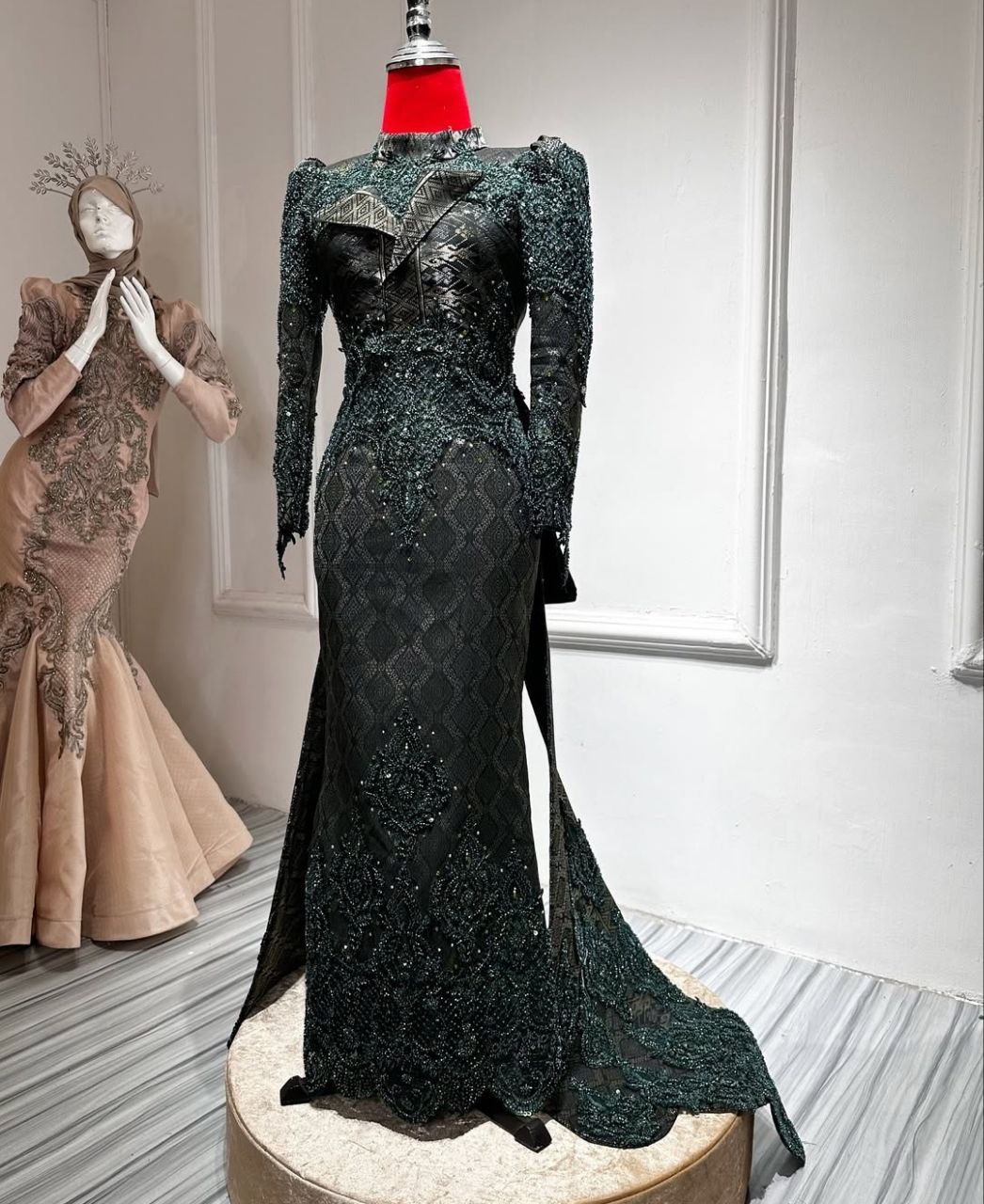Emerald Silk Dress